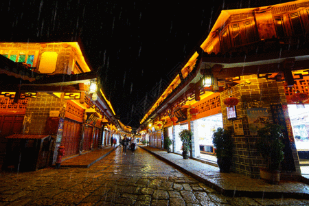 大理古城夜景丽江古城夜色酒吧gif高清图片