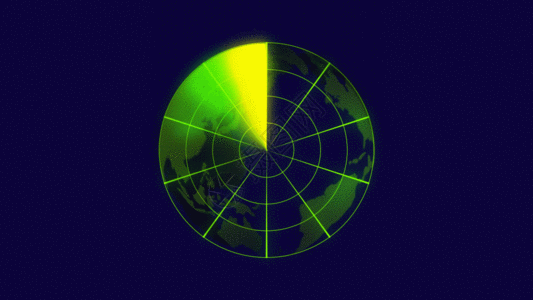 绿色光效雷达扫描地球科技带通道gif高清图片