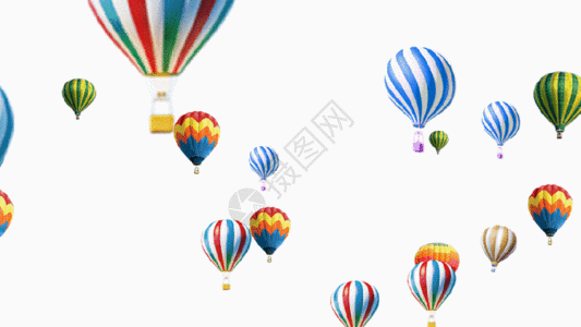 透明气球热气球上升gif高清图片