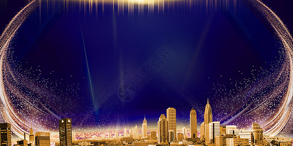 金色城市背景背景图片