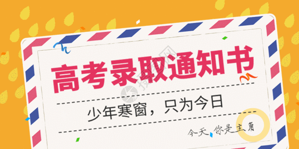 高考喜报高考录取通知书动图GIF高清图片