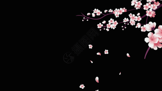 桃花树桃花装饰gif图片