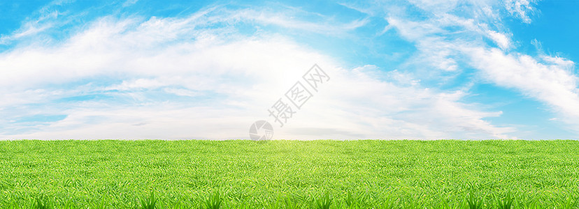 草原骑马草地天空背景设计图片
