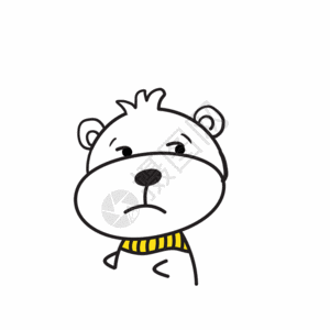 创意简笔画小熊插图GIF图片
