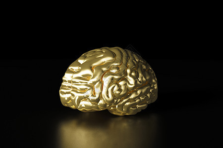 创意金属大脑模型背景图片