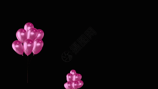粉色气球上升素材gif图片
