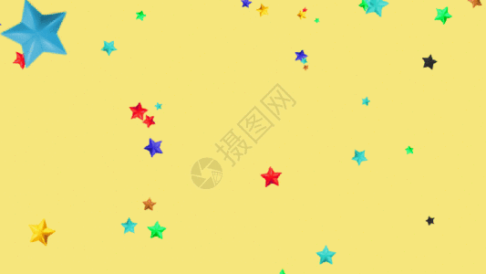 带通道彩色五角星gif图片素材