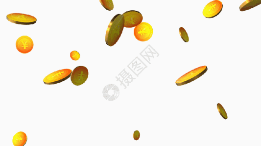 淘宝中国风3D金币散落视频素材GIF高清图片