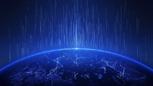 蓝色光线地球动态科技背景gif图片