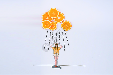 被淋雨的姑娘淋雨的姑娘插画