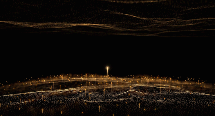 金色粒子海平面gif