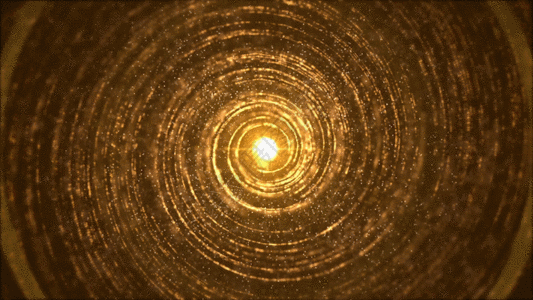金色粒子旋转动画GIF图片