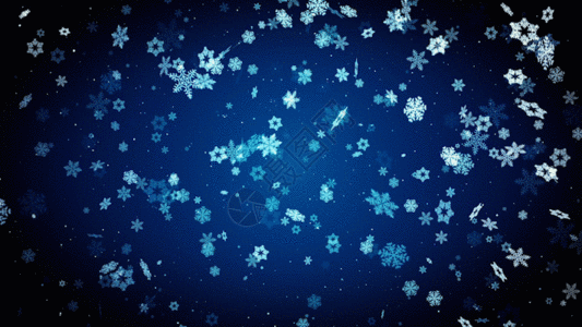 雪花图案蓝色雪花飘落GIF高清图片