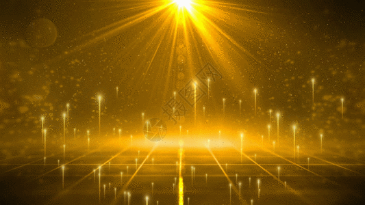 黄色夜景金色粒子光线上升动画背景GIF高清图片