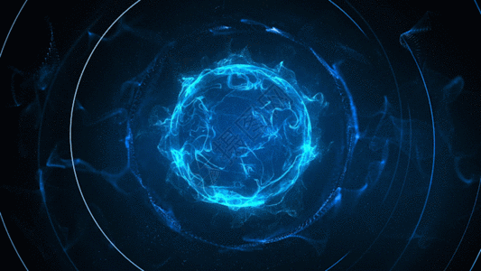 粒子球蓝色科技球光线GIF高清图片