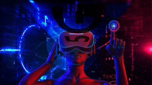 VR虚拟现实感VR科技5G场景设计图片
