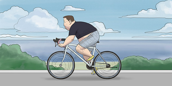男孩骑自行车减肥背景图片
