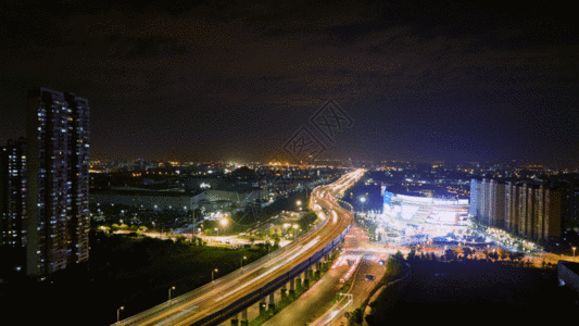 城市夜景交通延时GIF图片