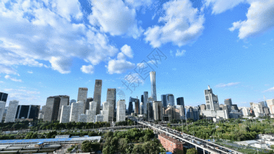 北京国贸CBD中心延时摄影GIF图片