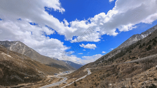 西藏公路盘山公路延时GIF高清图片