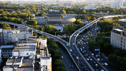 北京德胜门高速摄影GIF图片