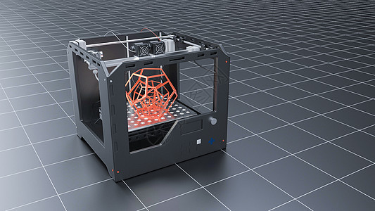 现代专业塑料3D打印机背景图片