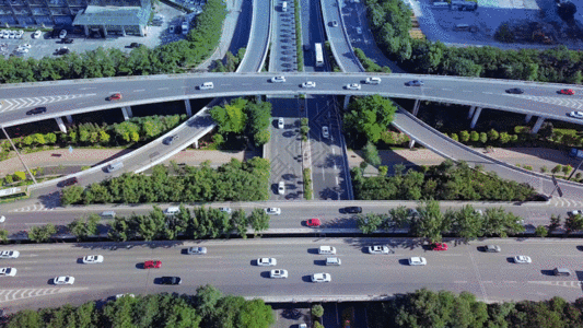 西安未央路交通立交航拍gif图片