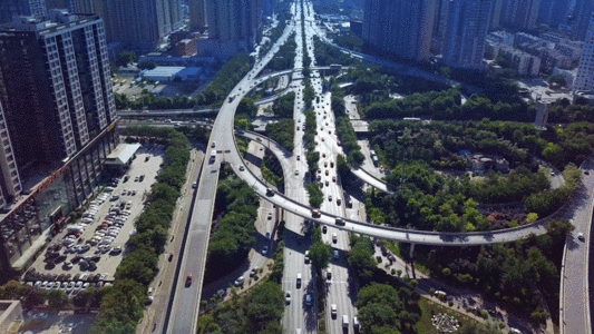 西安未央路交通立交航拍gif图片