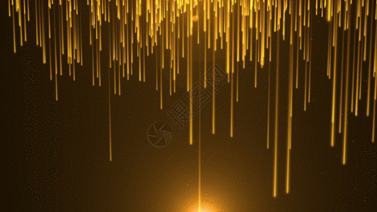 金色粒子光线雨动画GIF图片