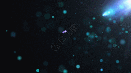 蓝色粒子光斑照射动画GIF图片