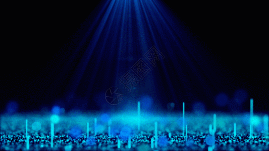 照射蓝色粒子光线上升动画GIF高清图片
