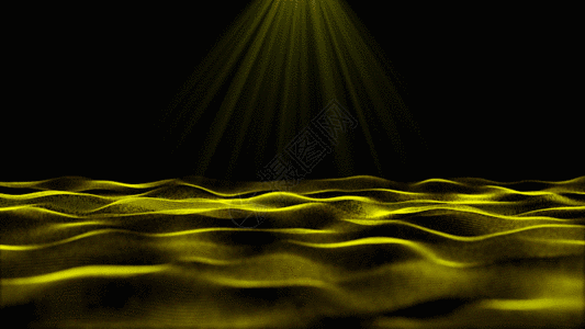 粒子光线海平面动画GIF图片