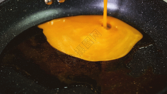 蜂蜜食品鸡蛋下锅GIF高清图片
