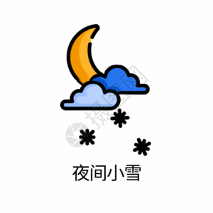 夜间摄影夜间小雪图标GIF高清图片