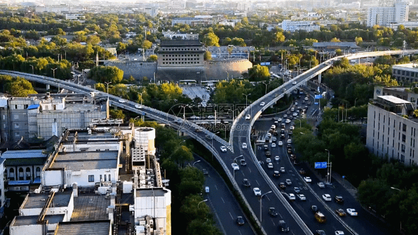 北京德胜门高速摄影GIF图片