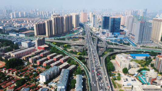 航拍城市交通枢纽gif图片素材