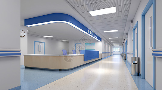 ICU病房3d医疗医院海报背景设计图片