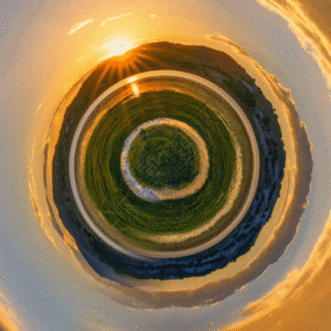 光效果内蒙古一望无际的草原日落gif高清图片