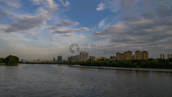 西安浐灞生态区延时摄影GIF图片