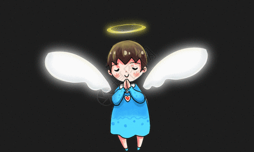 吹喇叭的小天使图片