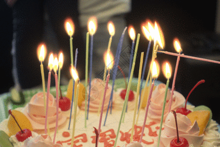 蛋糕蜡烛生日上的生日蛋糕和蜡烛gif动图高清图片