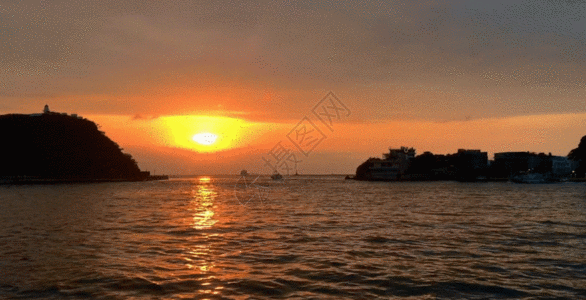 大海日落GIF图片