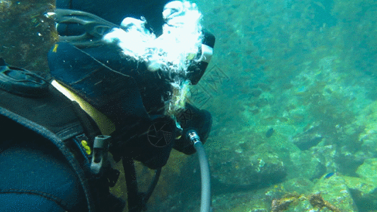 潜水水肺呼吸GIF图片