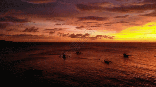 日出日落海面上的晚霞GIF高清图片