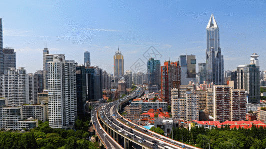 上海南北高架交通延时GIF图片