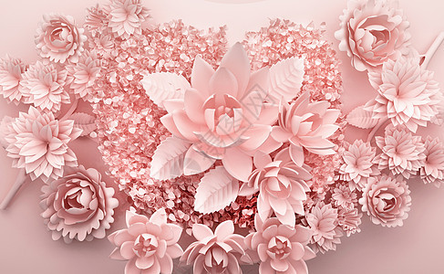 粉色花语浮雕图片