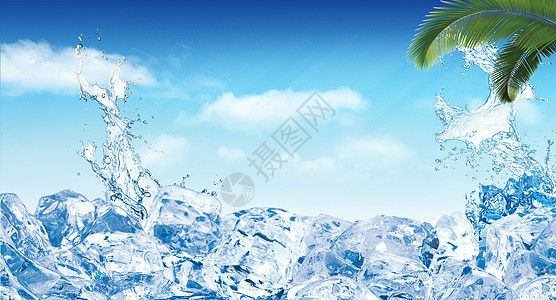夏季冰块背景图片