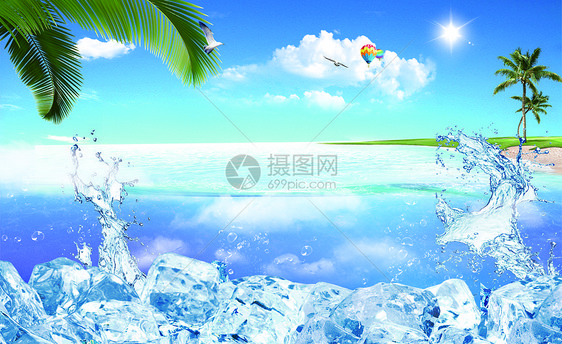 清新夏日背景图片