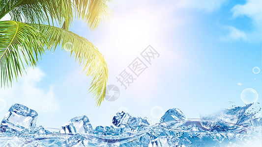 夏日冰块背景图片