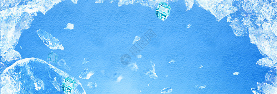 芒果冰清凉冰块背景设计图片